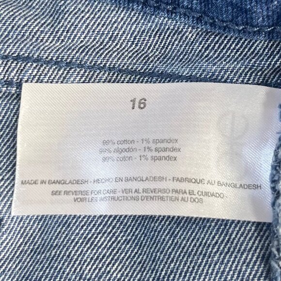 Anne Klein Straight Leg Jeans Womens Size 16 Dark Wash Frayed Hem - Picture 9 of 10